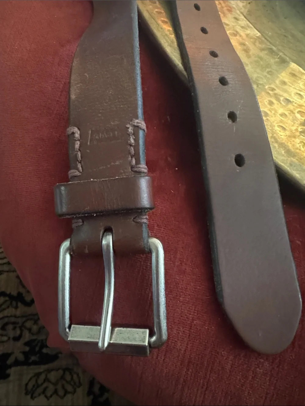 Levi's Brown Leather Belt with Silver Buckle